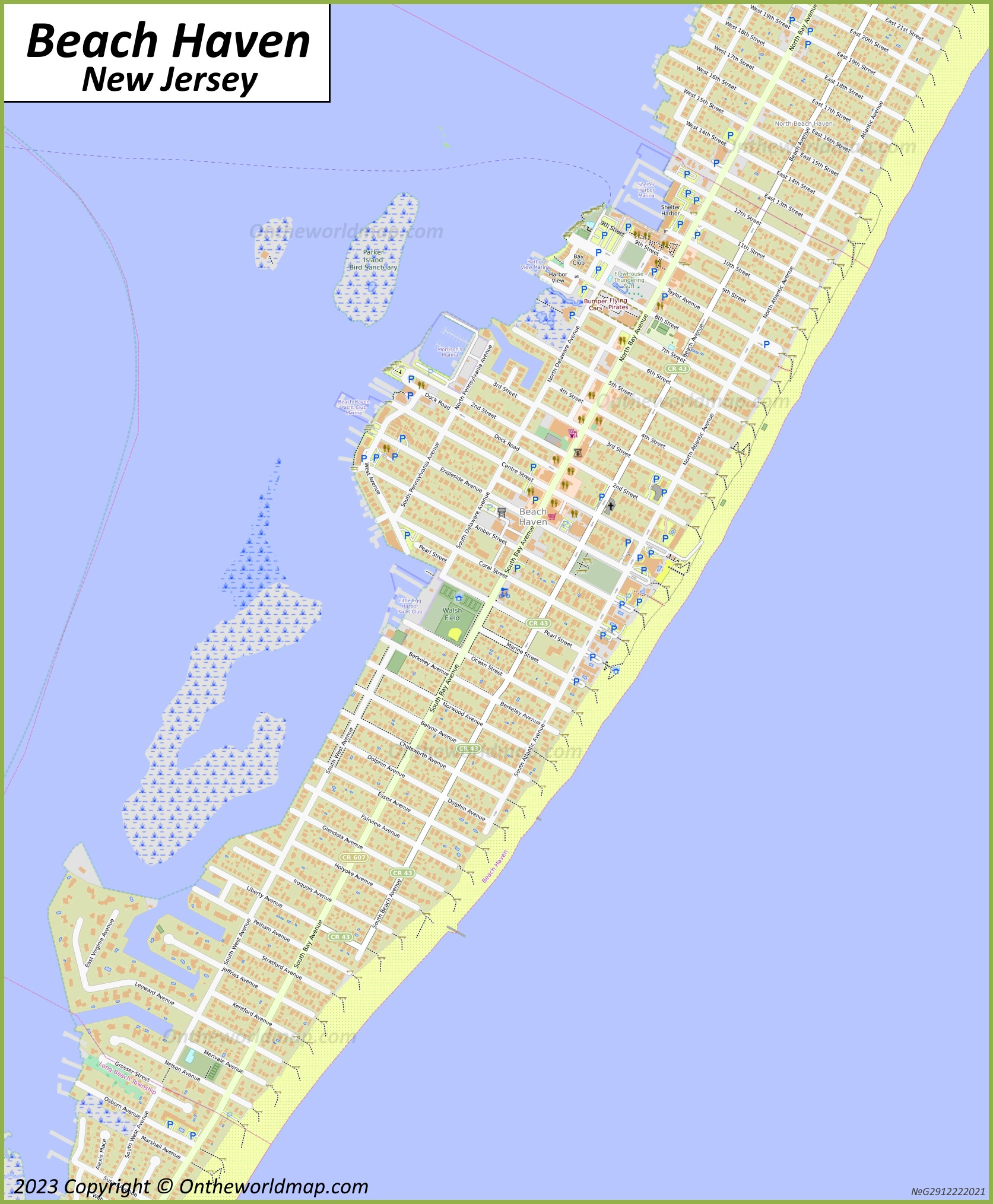 Beach Haven Map | Long Beach Island, New Jersey - Ontheworldmap regarding Map of Beach Haven Nj