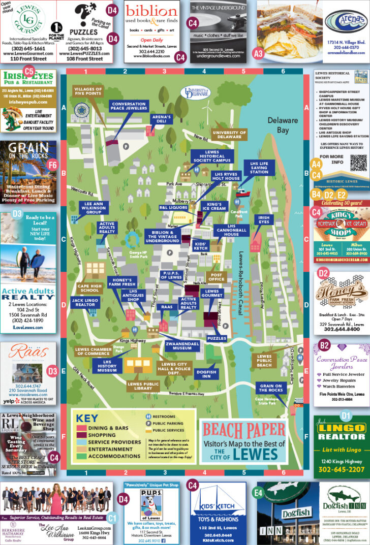 Street Map of Rehoboth Beach Delaware