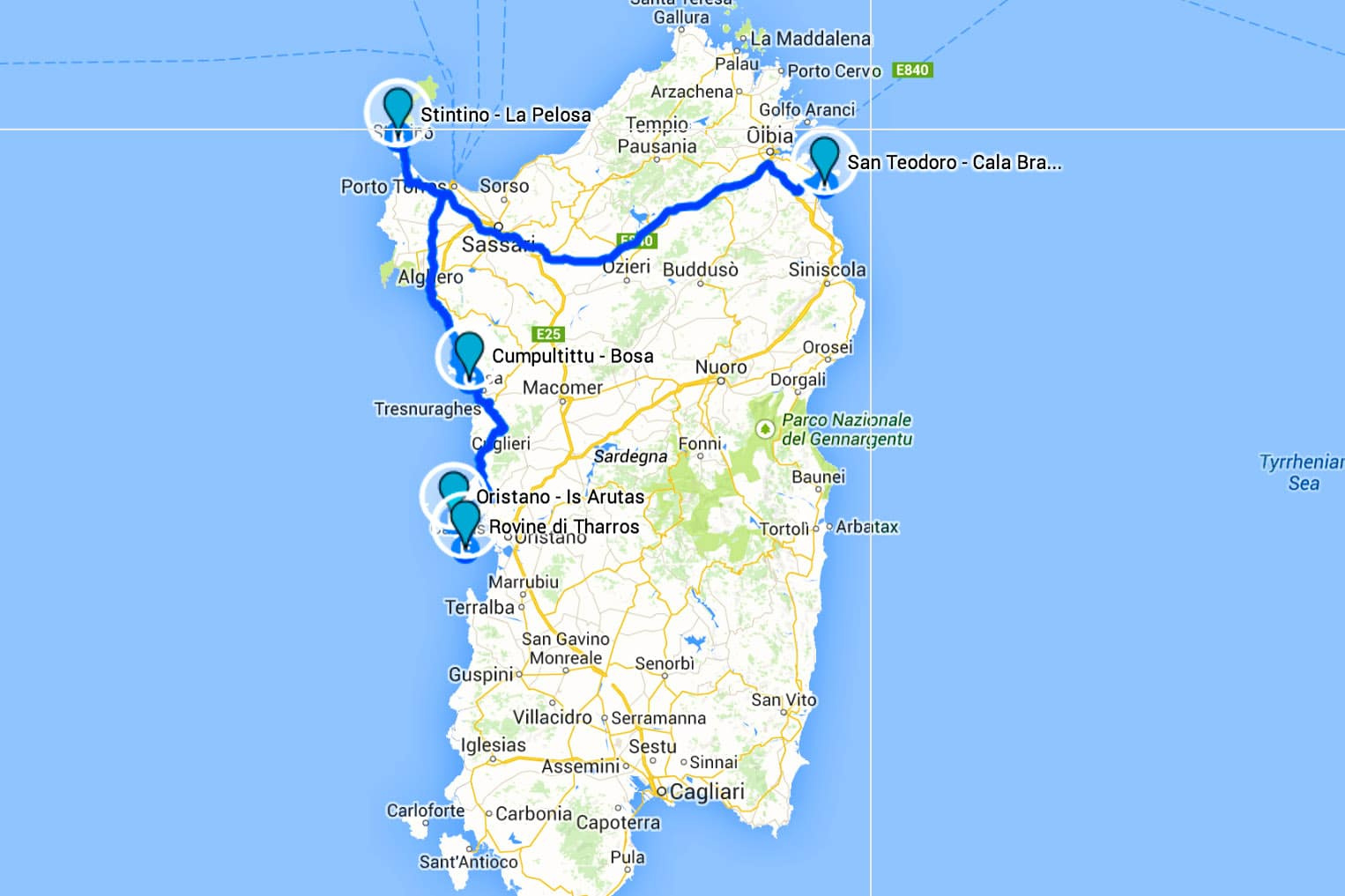 Best Beaches In Sardinia, Italy for Best Beaches in Sardinia Map