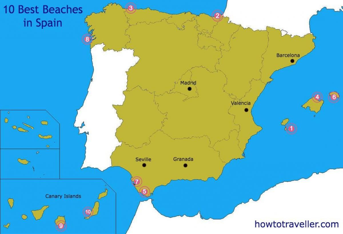 Best Beaches In Spain Map - Map Of Best Beaches In Spain (Southern within Best Beaches In Spain Map