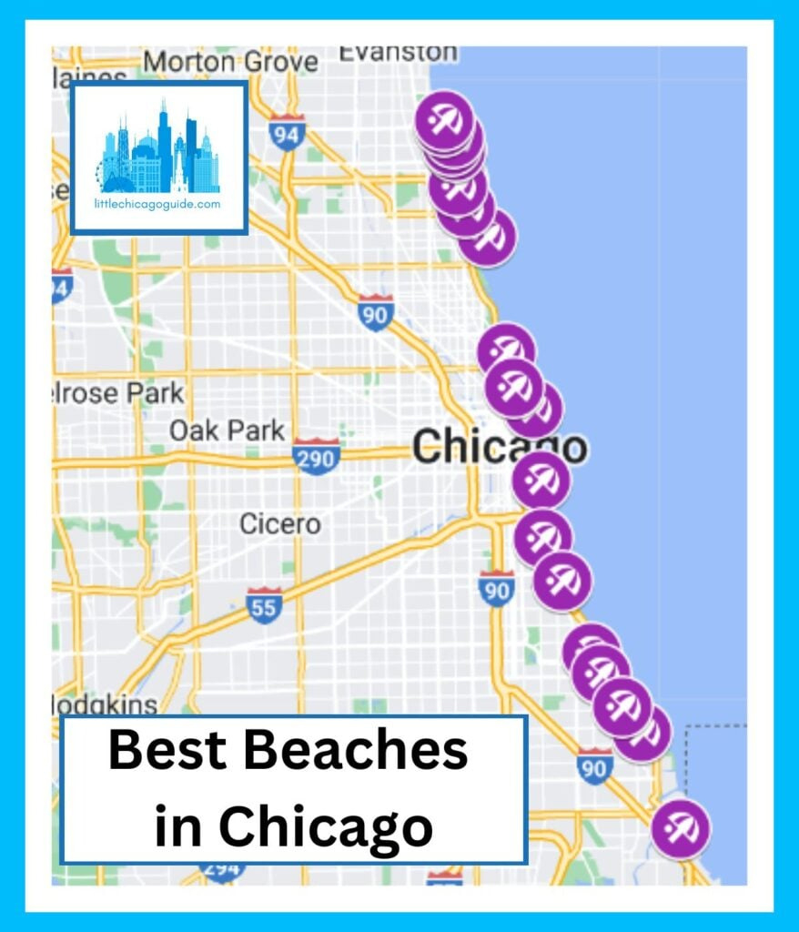 Best Chicago Beaches With Map - Little Chicago Guide throughout Map of Beaches in Chicago