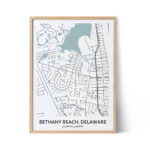 Bethany Beach Map Poster   Your City Map Art   Positive Prints Throughout Map Of Bethany Beach Delaware