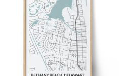 Bethany Beach Map Poster - Your City Map Art - Positive Prints throughout Map Of Bethany Beach Delaware