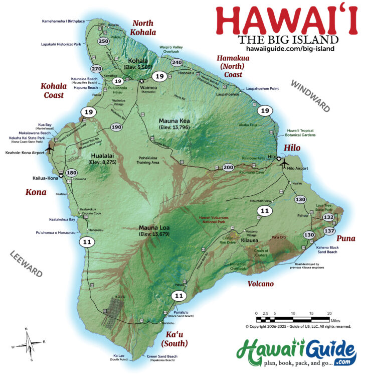 Big Island Hawaii Beaches Map