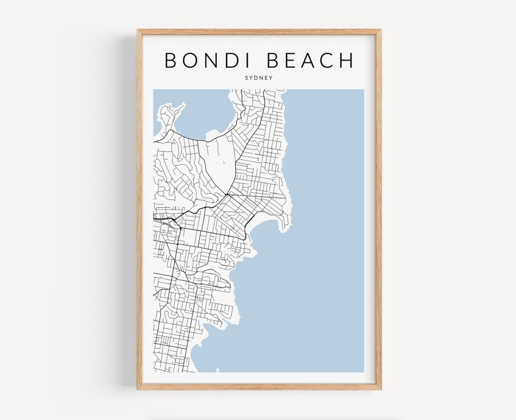 Bondi Beach Print, Sydney Australia Map Print, Sydney Poster throughout Map Of Bondi Beach Sydney Australia