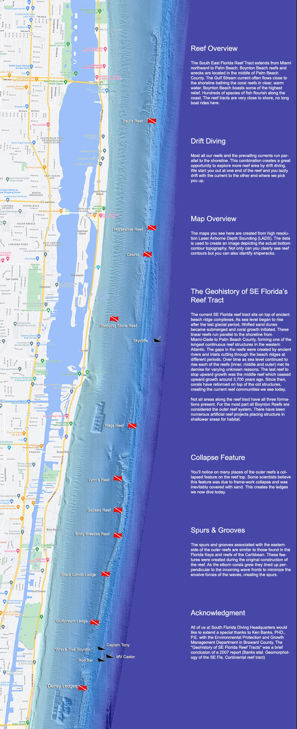 Boynton Beach Dive Sites - South Florida Diving Headquarters within Map Of Boynton Beach Florida