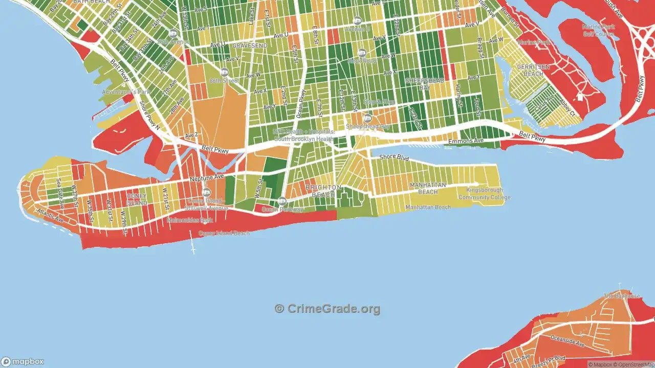 Brighton Beach, Brooklyn, Ny Violent Crime Rates And Maps inside Brighton Beach New York Map