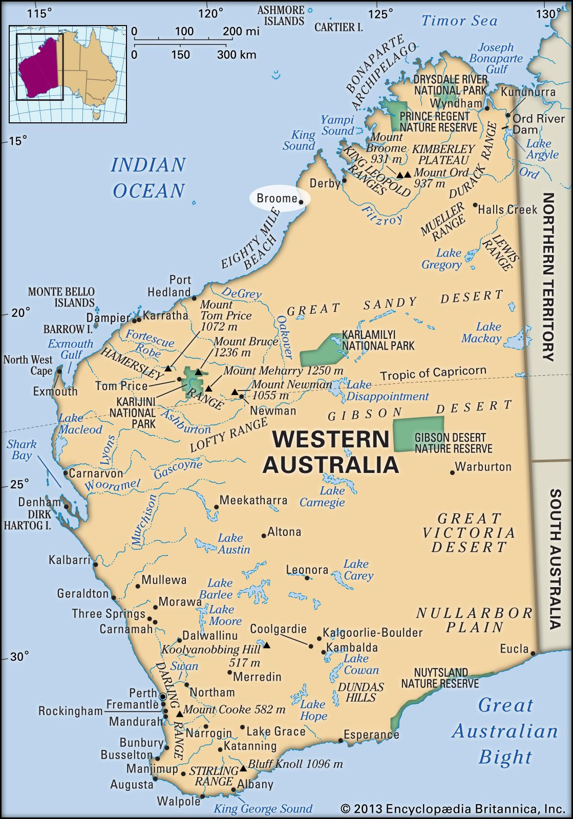 Broome | Cable Beach, Kimberley Region, Indian Ocean | Britannica within Cable Beach Western Australia Map