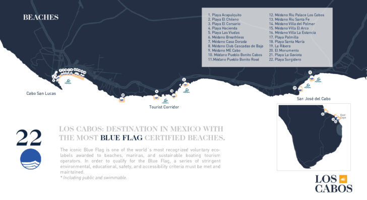 Map of Resorts on Medano Beach Cabo