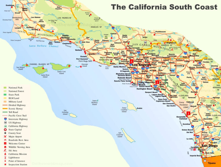Southern California Beach Cities Map