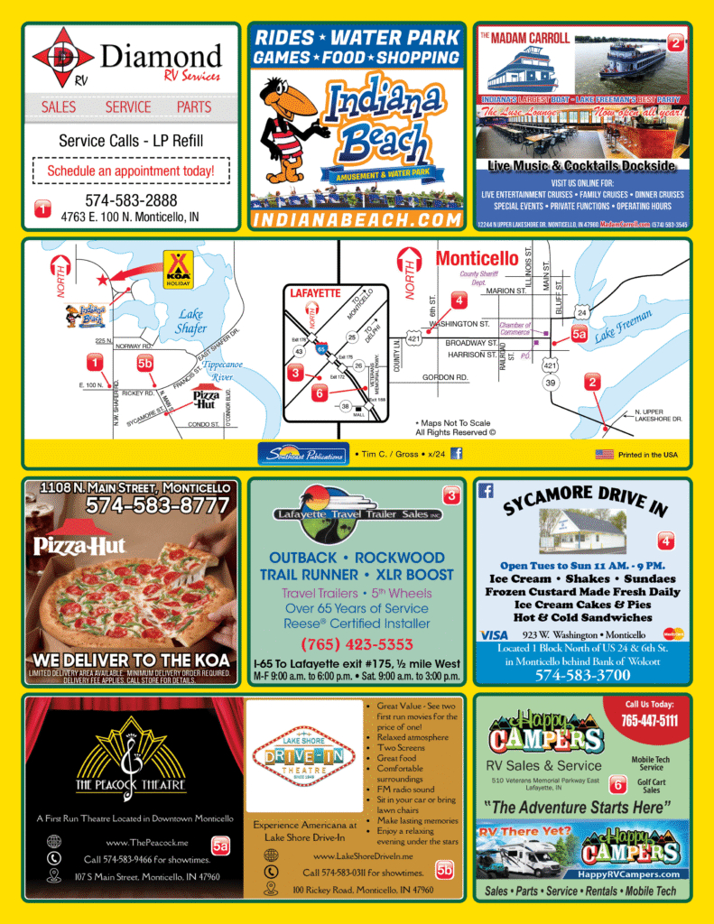 Campground Map - Indiana Beach throughout Map of Indiana Beach Campground