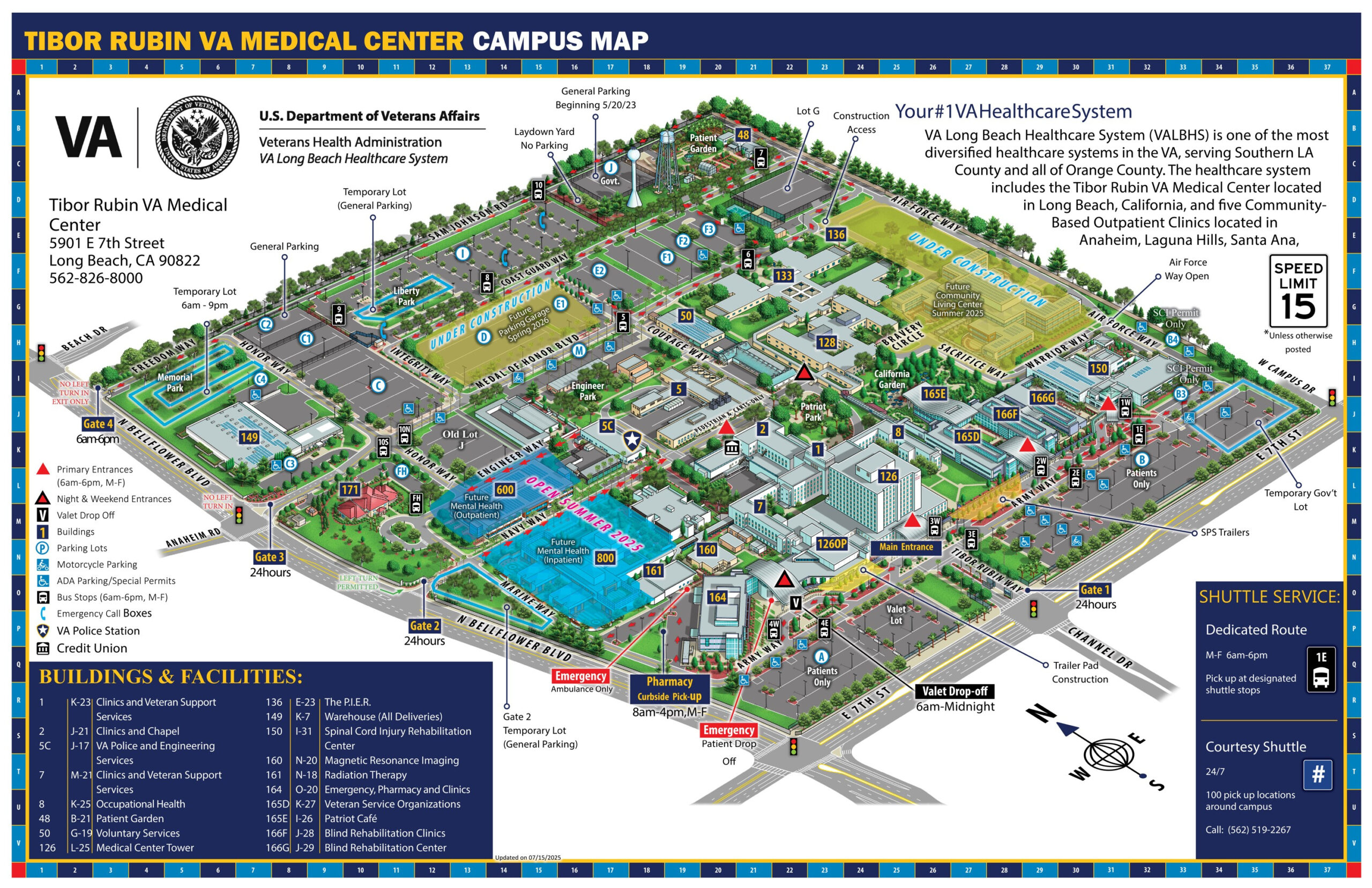 Campus Map | Va Long Beach Health Care | Veterans Affairs inside Va Hospital Long Beach Map