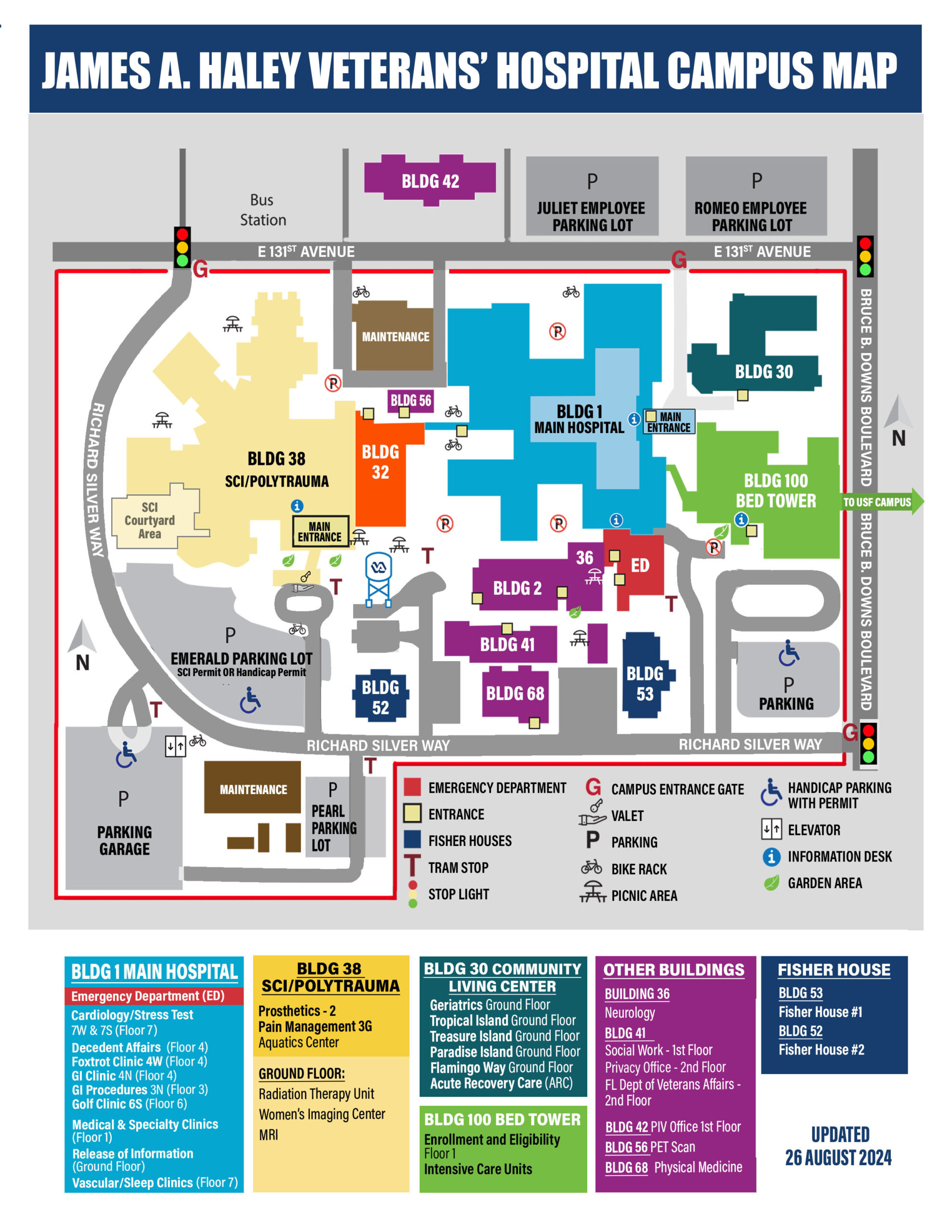 Campus Map | Va Tampa Health Care | Veterans Affairs pertaining to Long Beach Veterans Hospital Map
