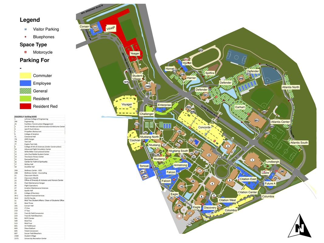 Campus Map - Welcome To Erau! throughout Erau Daytona Beach Campus Map