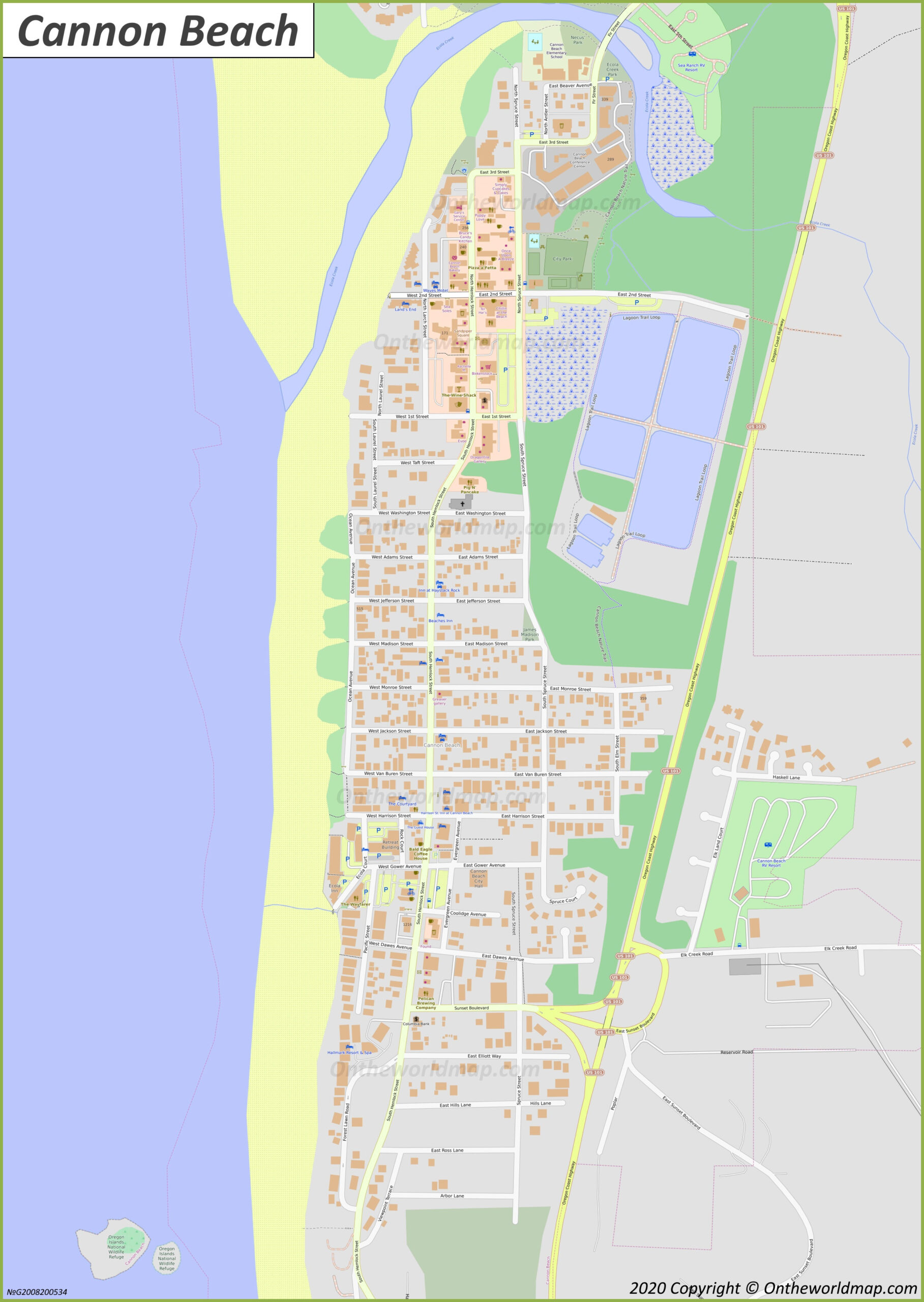 Cannon Beach Map | Oregon, U.s. | Discover Cannon Beach With regarding Cannon Beach Oregon On Map