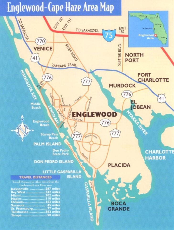 Map of Englewood Florida Beaches Map of Englewood Florida Beaches