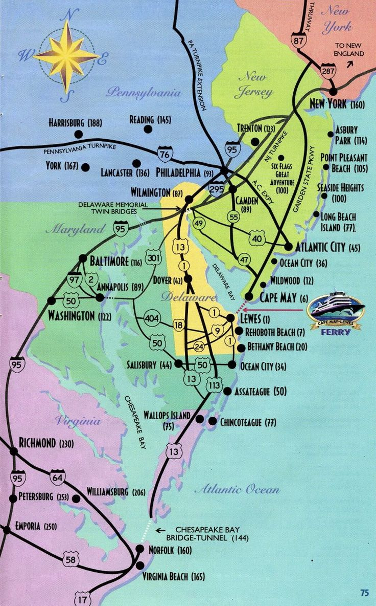 Cape May Map inside Map of Cape May Nj Beaches
