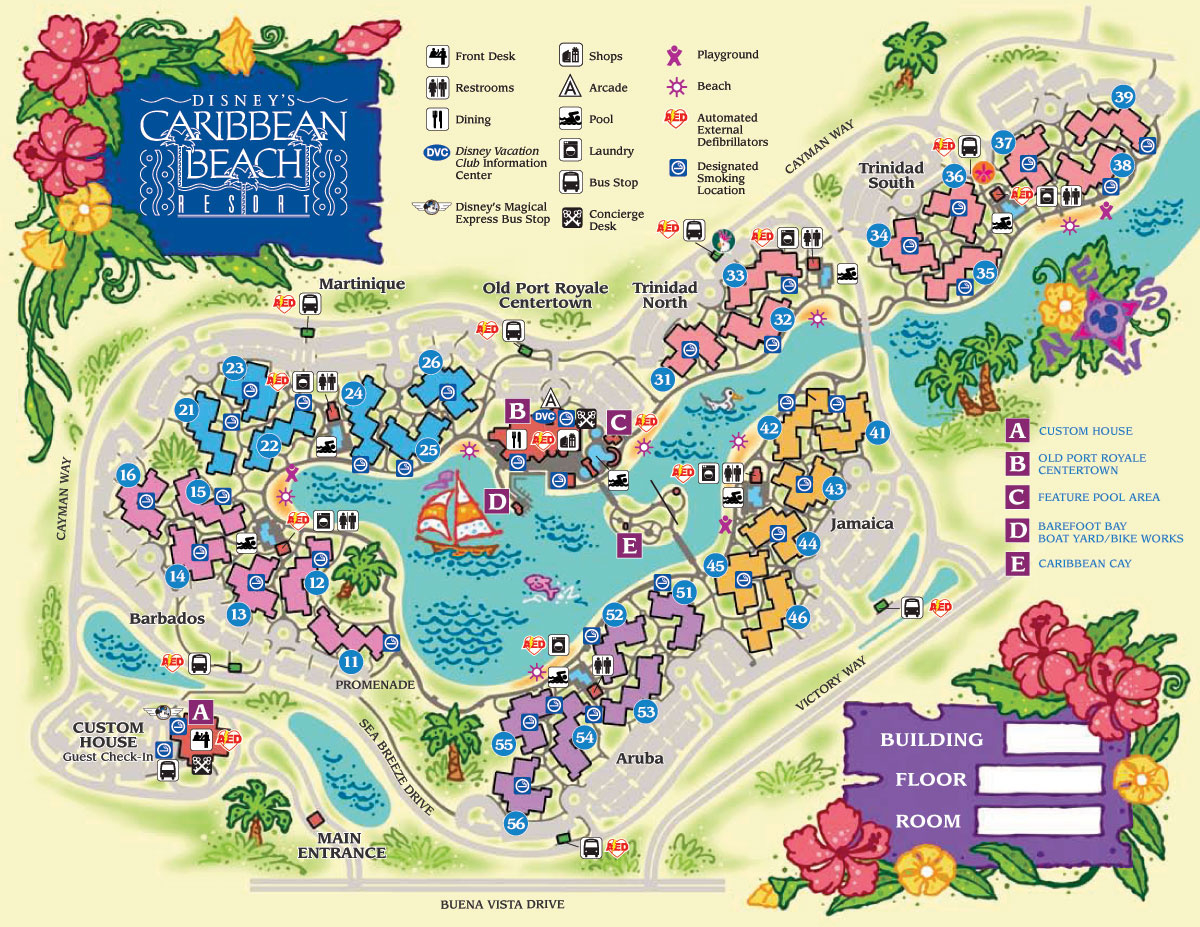 Caribbean Beach Resort Map | Caribbean Beach Resort Fan Site for Caribbean Beach Resort Preferred Room Map