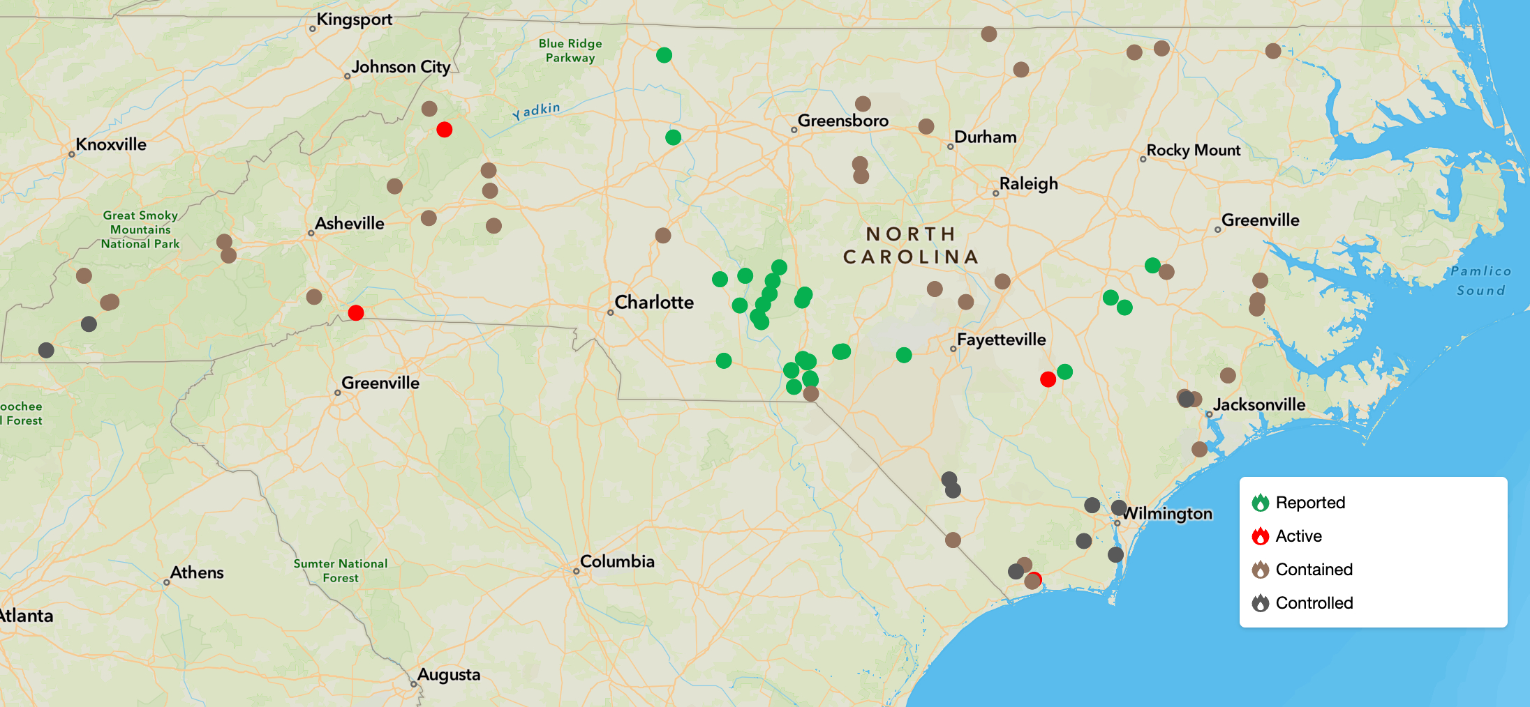Carolina Fire Maps Show Where Wildfires Burn In North And South with Fires in Myrtle Beach Sc Today Map