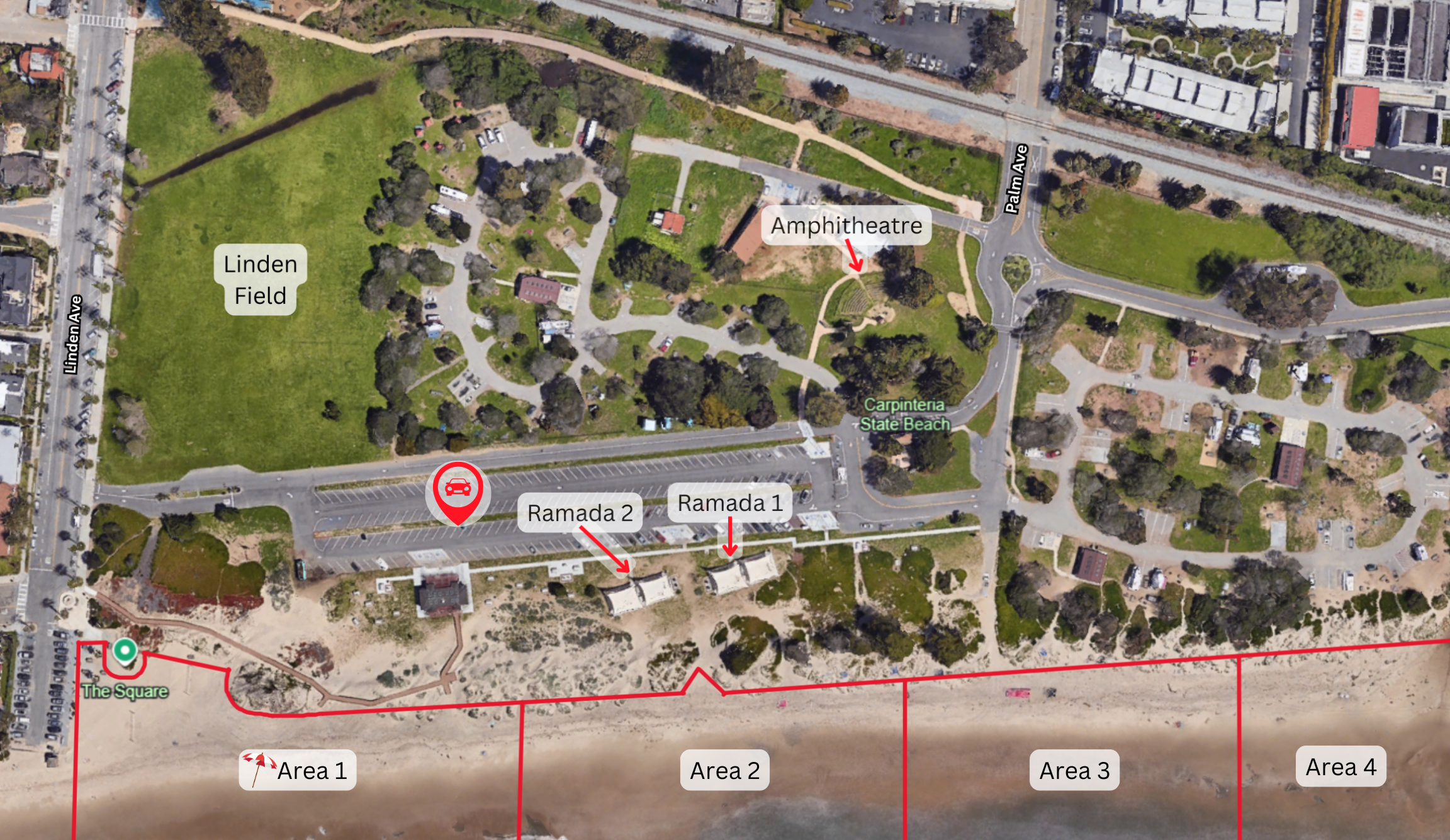 Carpinteria State Beach - Special Event Locations in Carpinteria State Beach Camping Map