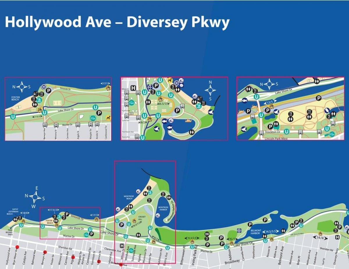 Chicago Beaches Map - Map Of Chicago Beaches (United States Of within Map Of Beaches In Chicago