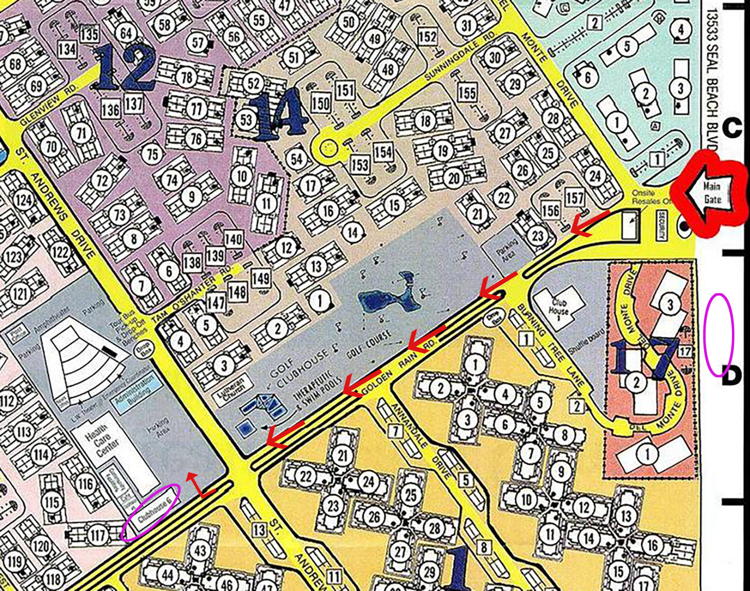 Classes within Seal Beach Leisure World Map