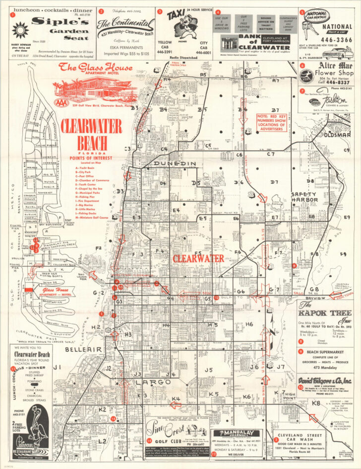 Hotel Map Clearwater Beach Fl