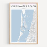 Clearwater Beach Map Print, Clearwater Map Print, Clearwater Beach In Clearwater Beach On A Map