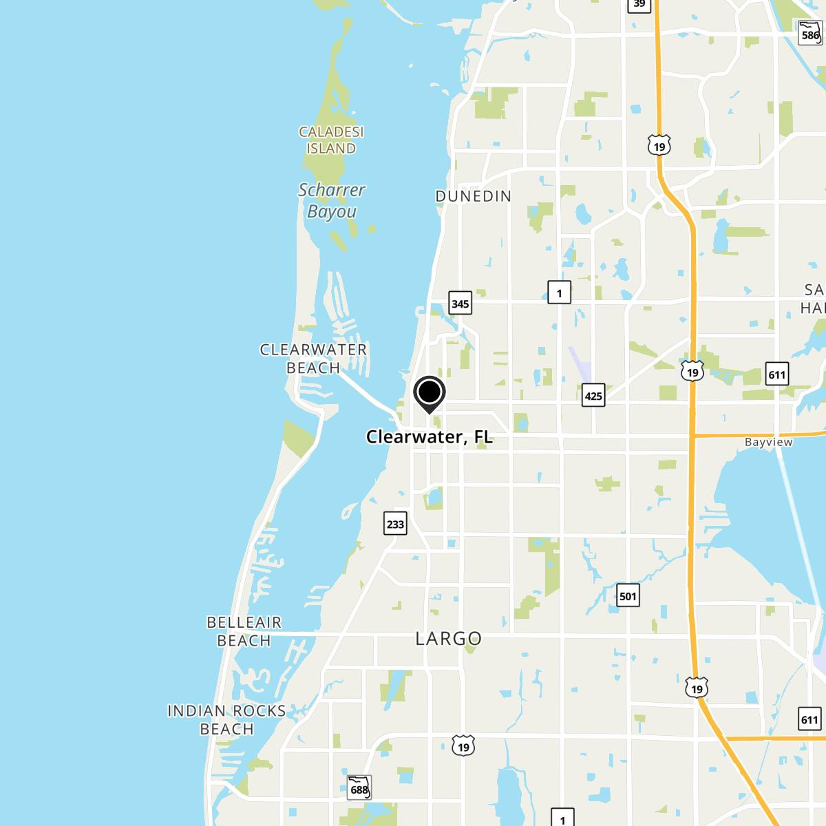Clearwater, Fl Map &amp;amp; Directions - Mapquest pertaining to Clearwater Beach Florida on a Map