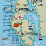Clearwater Tampa St. Petersburg Florida Beach Map Print Art Decor Intended For Map Of St Pete Beach Florida
