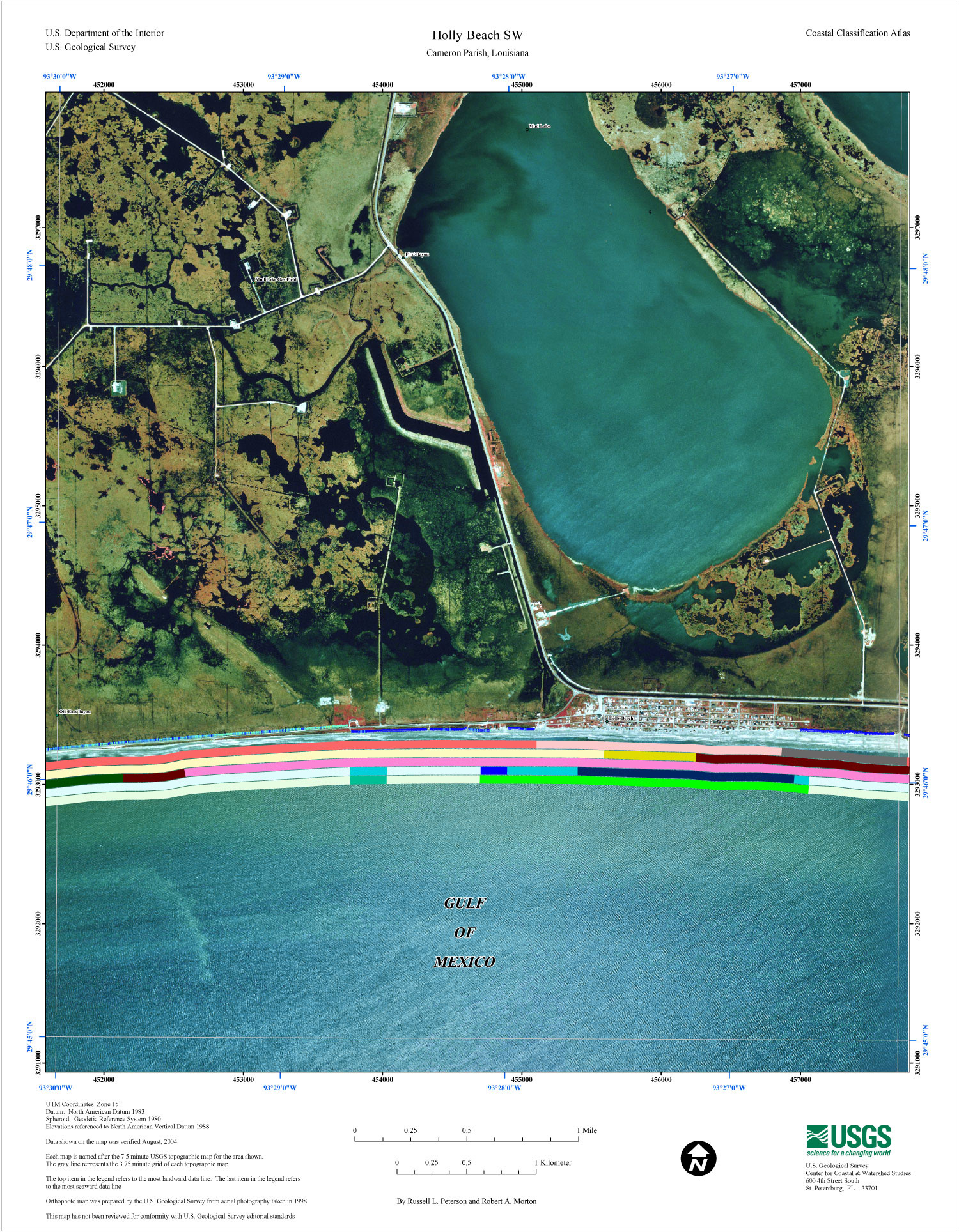 Coastal Classification Map For Holly Beach Sw - Coastal intended for Map Of Holly Beach Louisiana