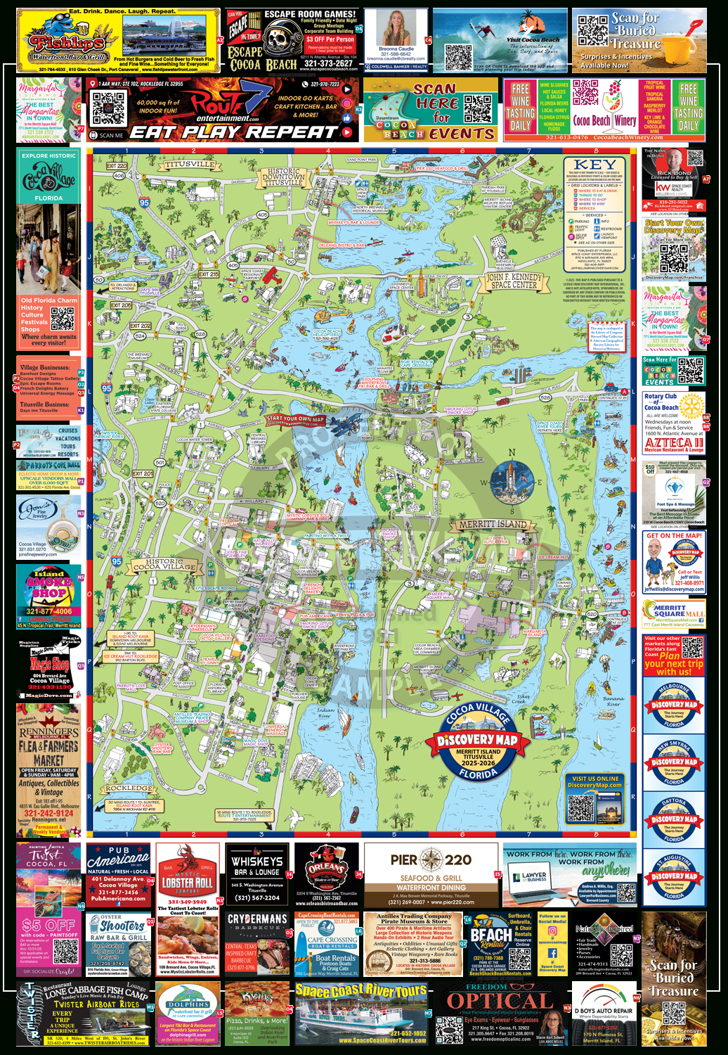 Cocoa Beach, Cocoa Village, Cape Canaveral &amp;amp; Merritt Island,Fl within Cocoa Beach Map of Florida