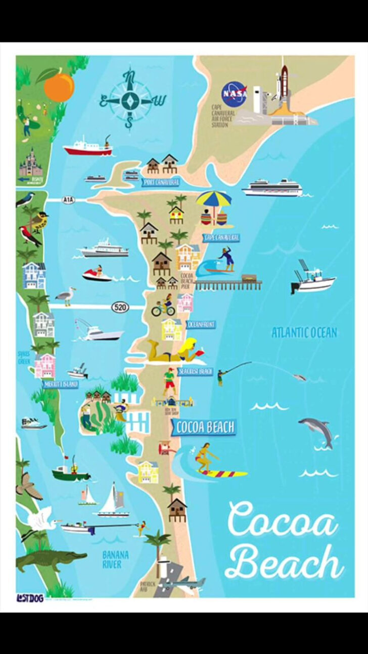 Cocoa Beach on a Map