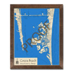 Cocoa Beach, Florida 3D Wood Map | Laser Etched Nautical Decor Intended For Long Beach Island Map Nj