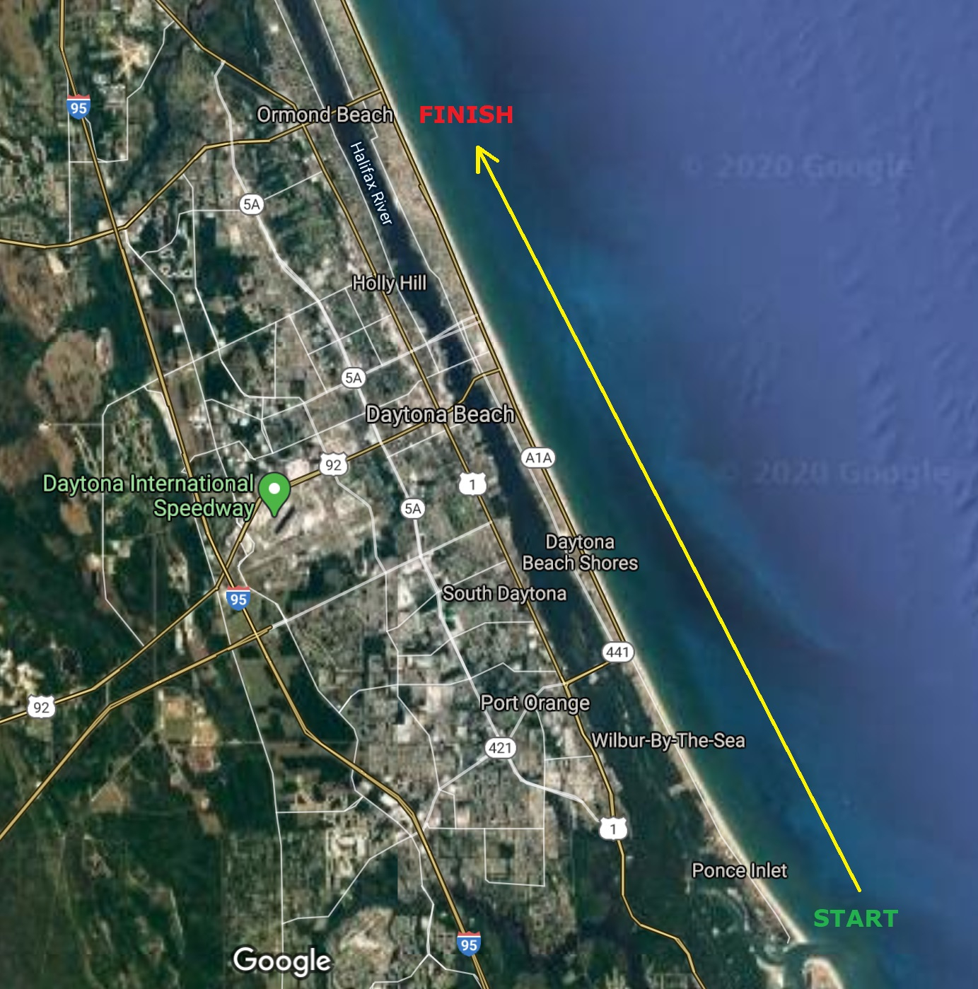 Course | Paddleguru within Old Daytona Beach Race Course Map