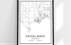 Crystal Beach Map Print Poster Canvas | Ontario Map Print Poster regarding Map of Crystal Beach Florida