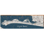 Crystal Beach, Texas Navy & White Shabby Map Wall Art For Map Of Crystal Beach Texas