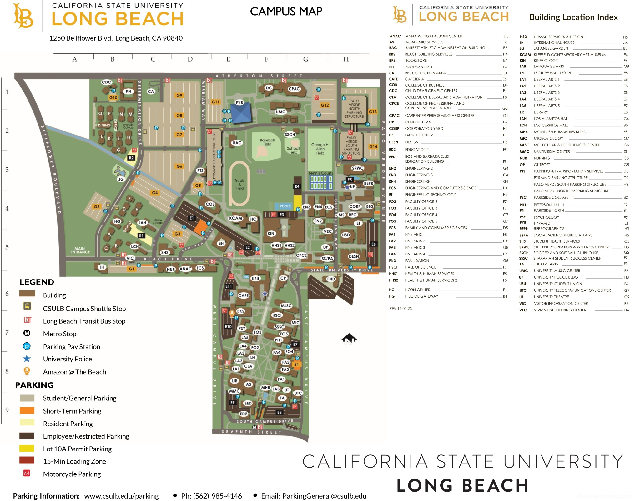 Csulb Campus Map - California State University, Long Beach Campus inside Long Beach State University Campus Map