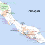 Curaçao Map; Geographical Features Of Curaçao Of The Caribbean With Map Of Beaches In Curacao