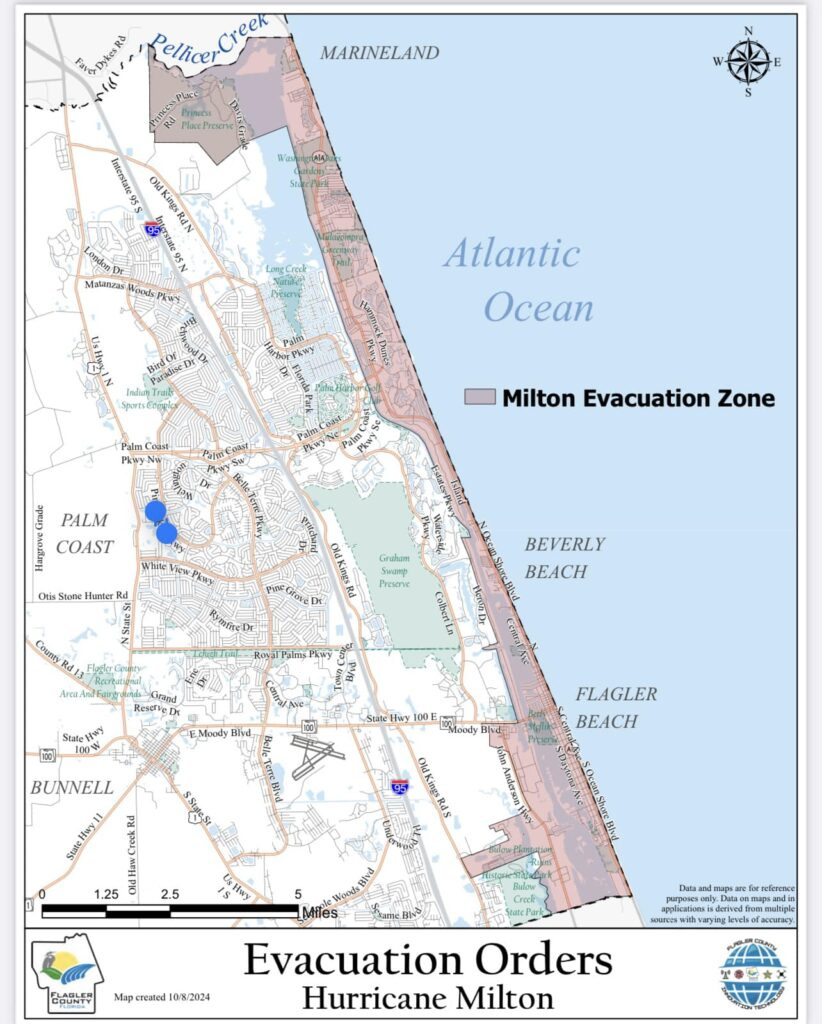 Curfew Coming, Shelter Opens: Flagler County Emergency Updates regarding West Palm Beach Evacuation Zone Map