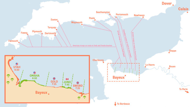 D Day Beaches France Map