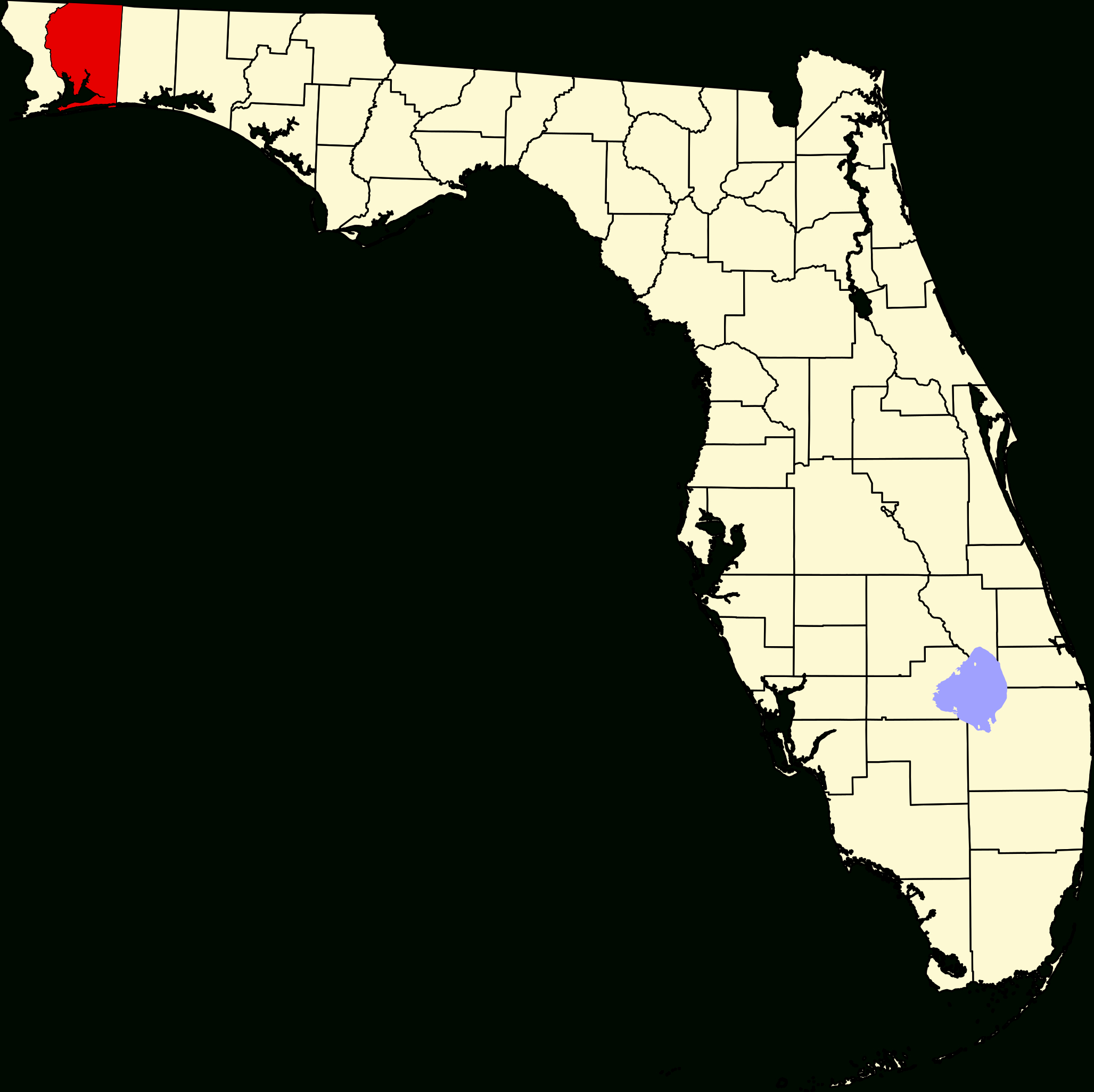Datei:map Of Florida Highlighting Santa Rosa County.svg – Wikipedia throughout Santa Rosa Beach Fl on Map