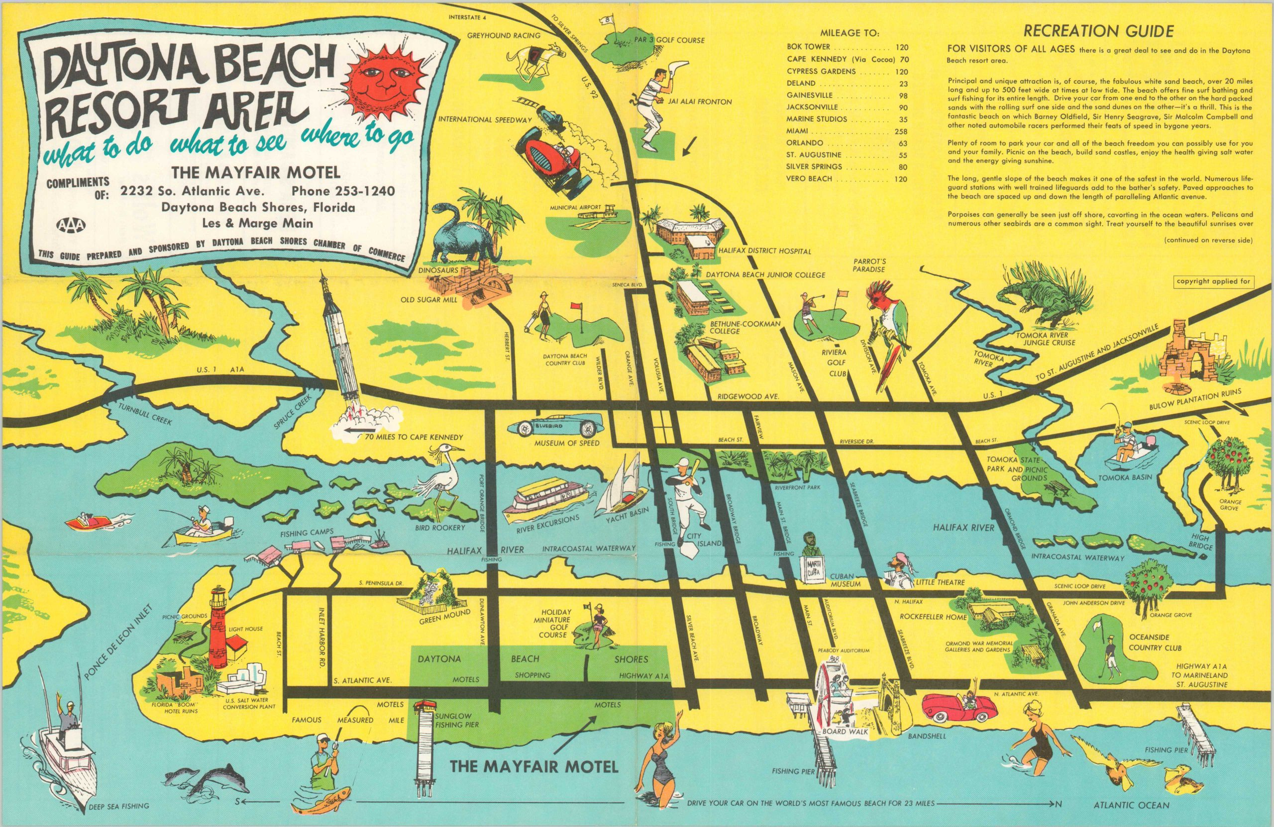 Daytona Beach Resort Area intended for Daytona Beach Map Of Hotels