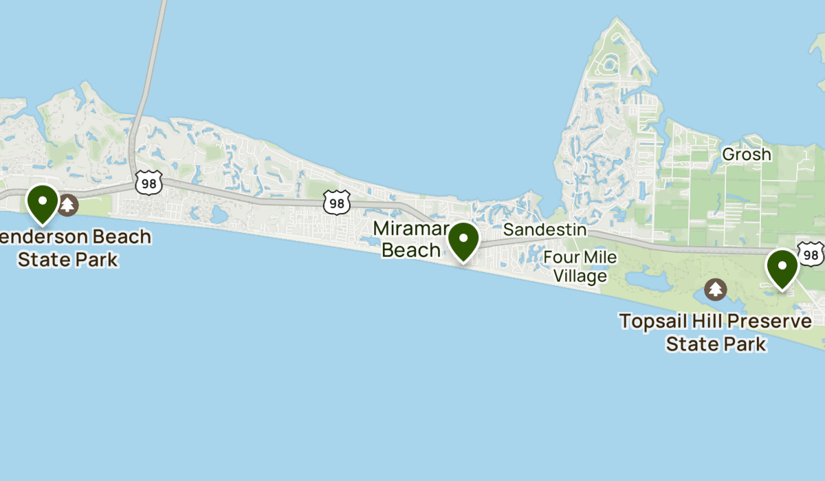 Destin Fl | List | Alltrails regarding Map of Destin Beach Florida