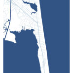 Dewey Beach Delaware Map   Pittsburgh Map Company   Etsy With Regard To Map Of Dewey Beach Delaware