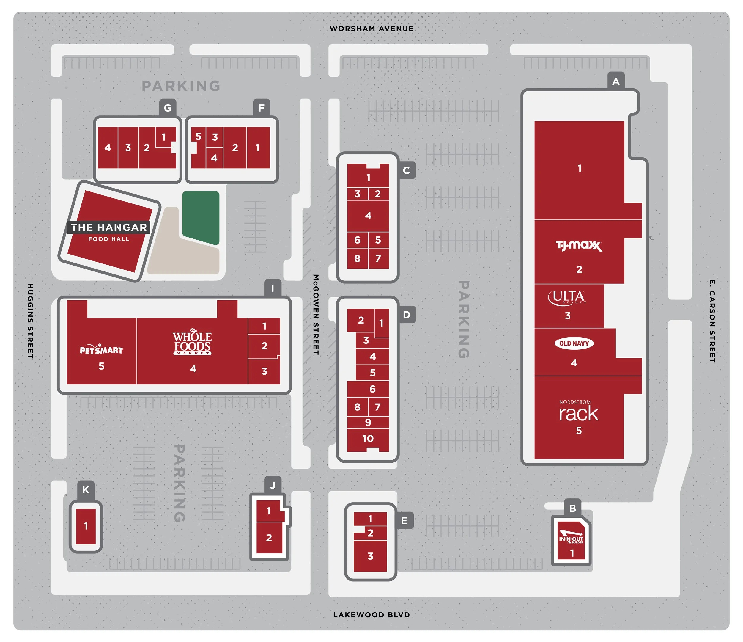 Directory — Long Beach Exchange throughout Long Beach Airport Food Map