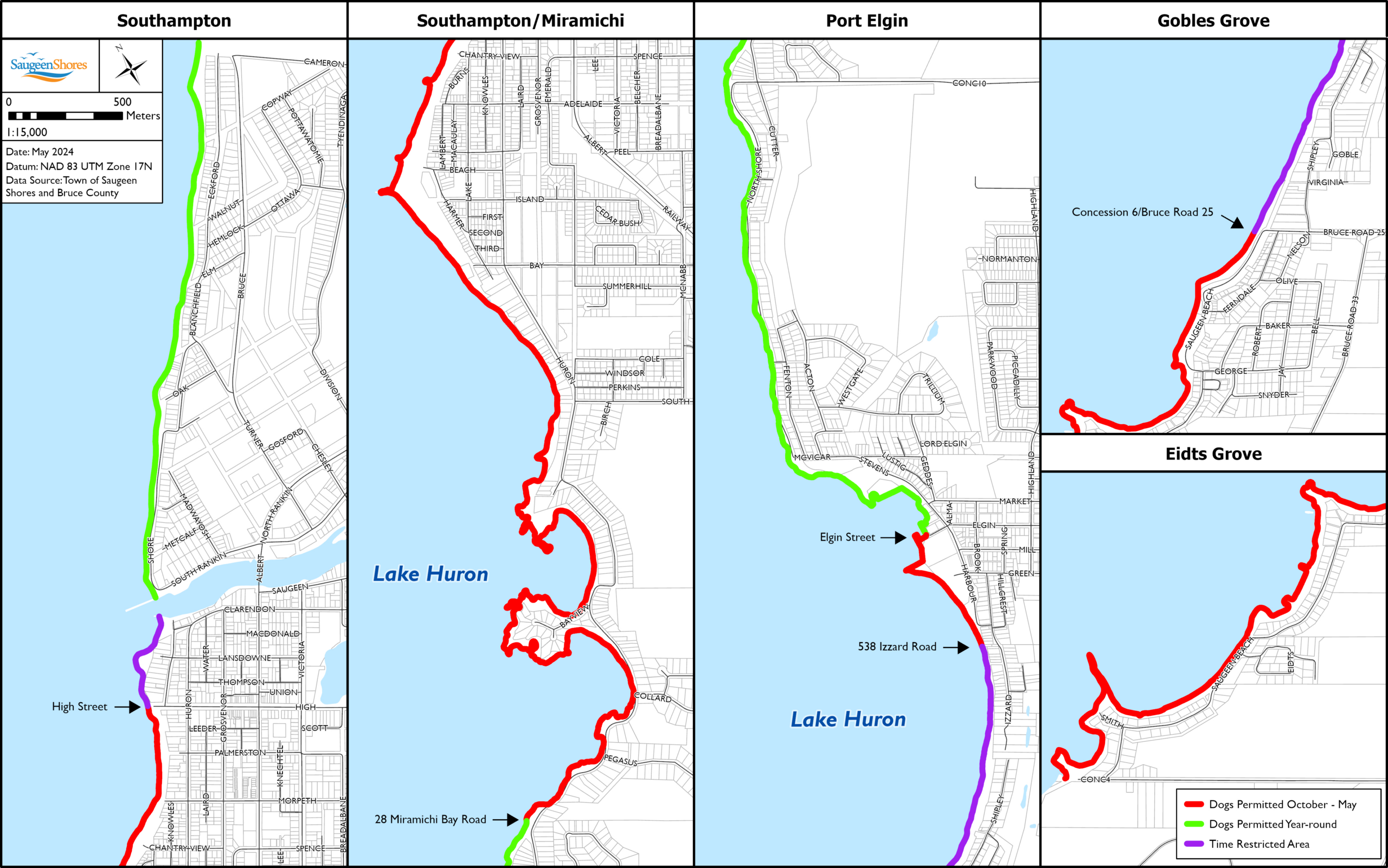 Dog Beaches - Saugeen Shores with Dog Friendly Beaches In Florida Map