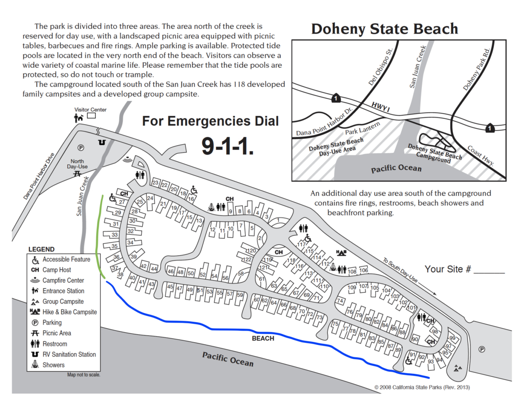 Doheny State Beach Campground: Beach Camping &amp;amp; Surfing – The regarding San Clemente State Beach Camping Map