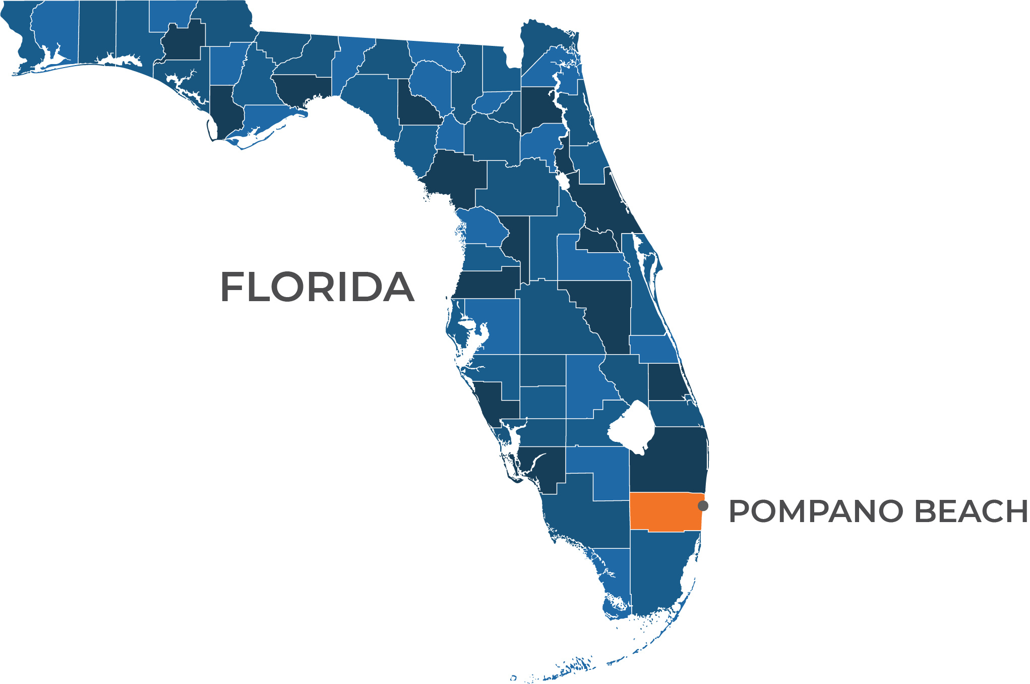 Download Florida Map Highlighting Pompano Beach | Wallpapers intended for Pompano Beach Florida On Map