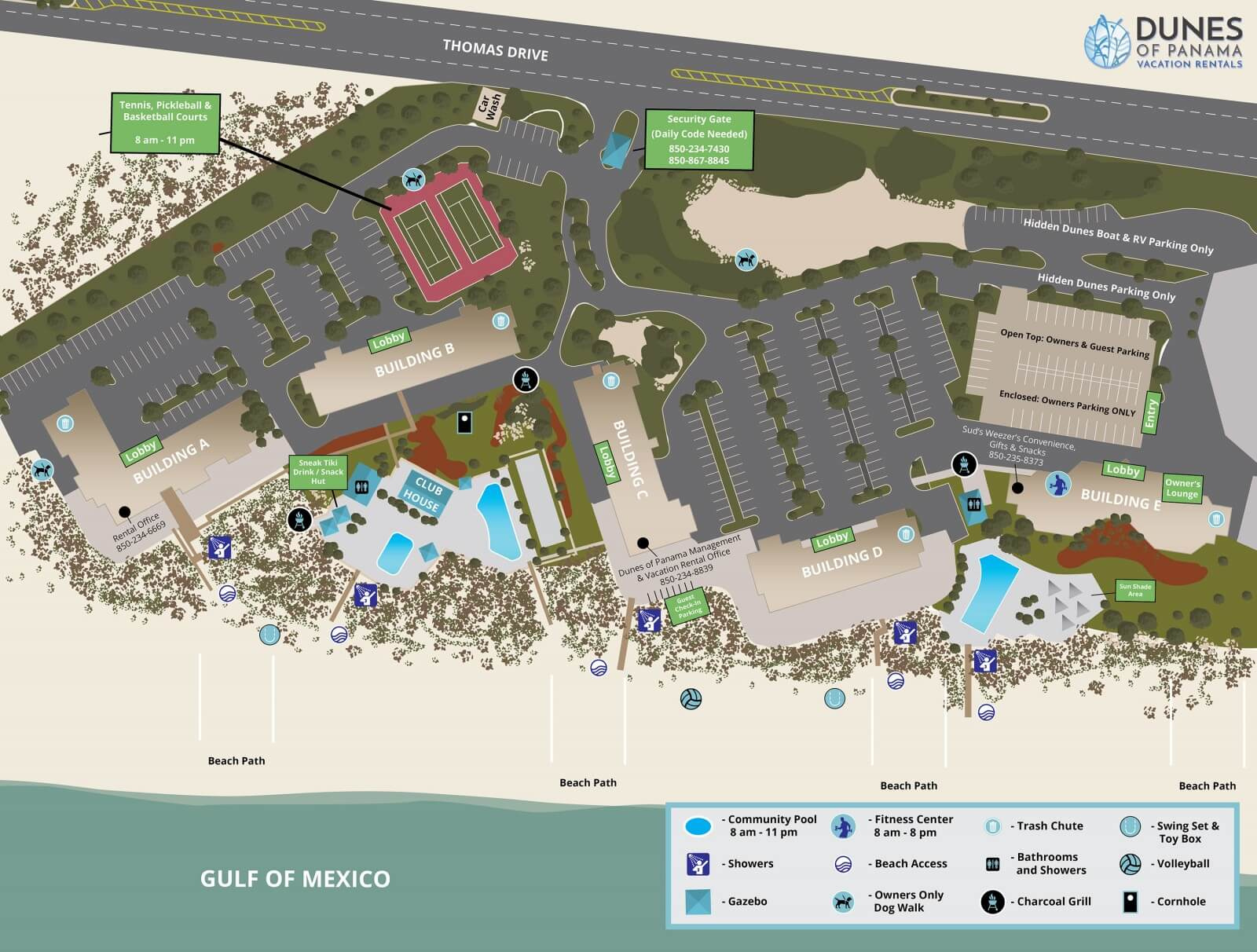 Dunes Of Panama Map inside Panama City Beach Access Map
